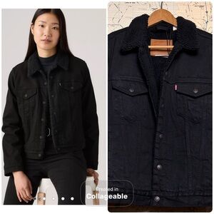 Levi’s TYPE III SHERPA TRUCKER JACKET Unisex, Sherpa, Blackout